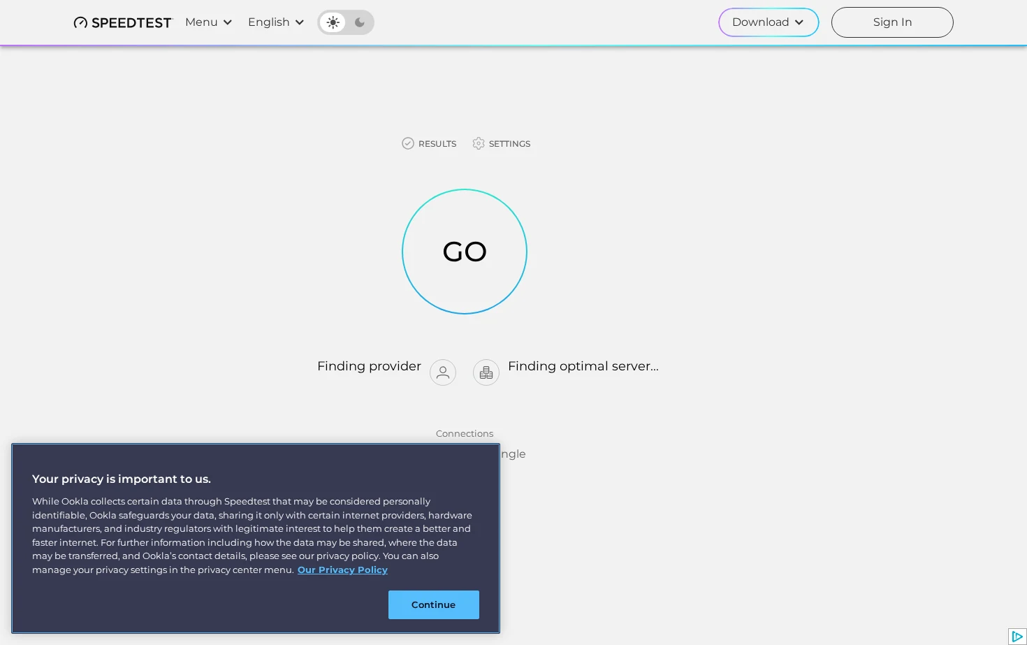 Speedtest.net 页面快照